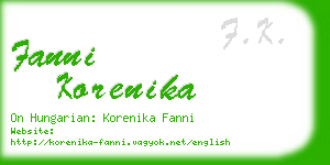 fanni korenika business card